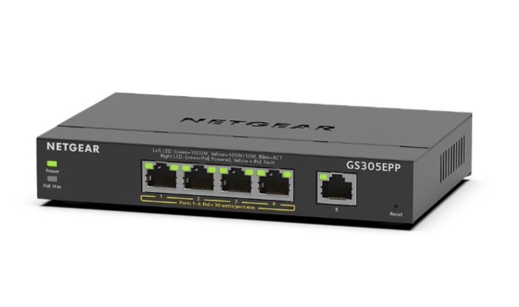 Switch PoE+ 5 ports Netgear GS305EPP pour PME
